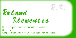 roland klementis business card